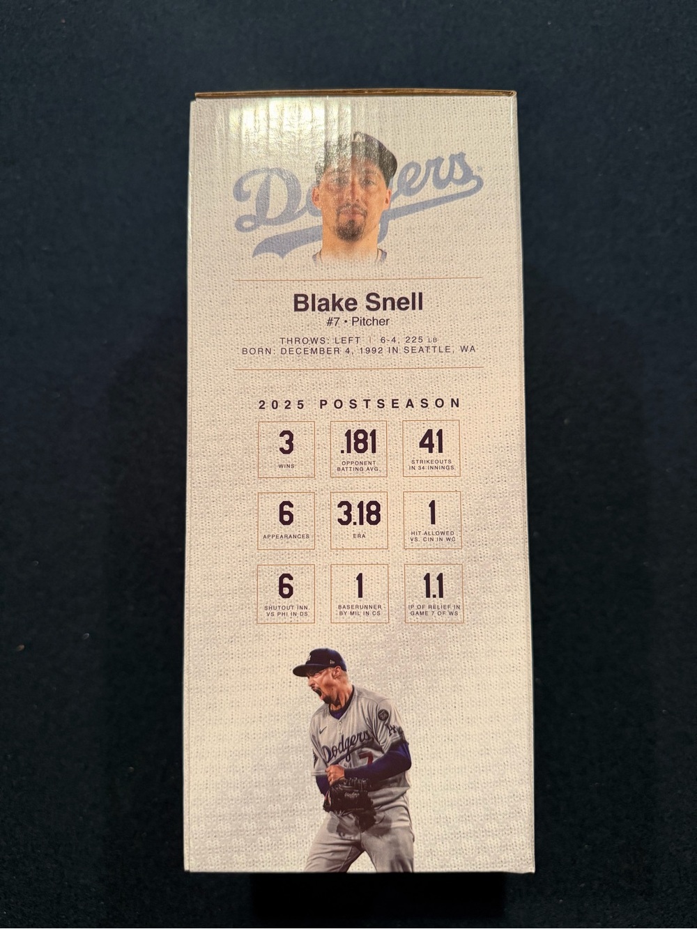 2026 Dodgers Sradium Give Away Bobblehead - Blake Snell - Picture 2 of 4